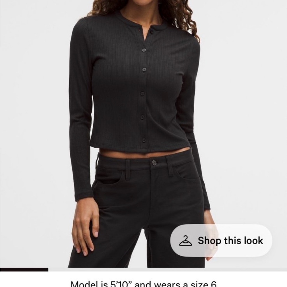 Black Micro-Rib Button-Up Cardigan